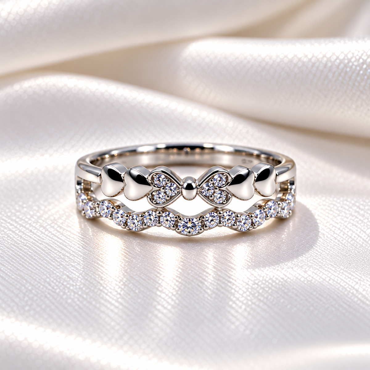 925 Sterling Silver Heart Ring for Women | Elegant Heart & CZ Stone Studded Ring – Laxmi Jewellers
