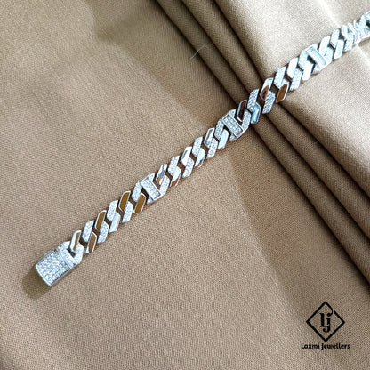 925 Silver Iced Cuban Link Bracelet for Men – Heavy, Stylish & Trendy
