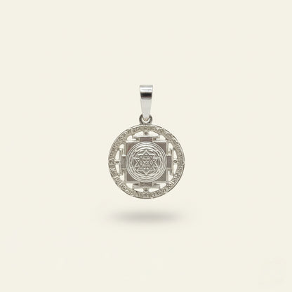 925 Silver Shree Yantra Pendant for Wealth, Prosperity & Protection