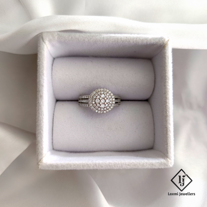 925 Silver Round Cluster Ring with CZ Stones for Women – Laxmi Jewellers