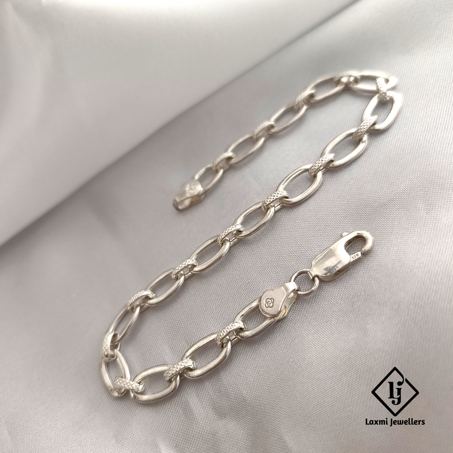 925 Sterling Silver Gents Chain Bracelet – Stylish & Durable | Laxmi Jewellers