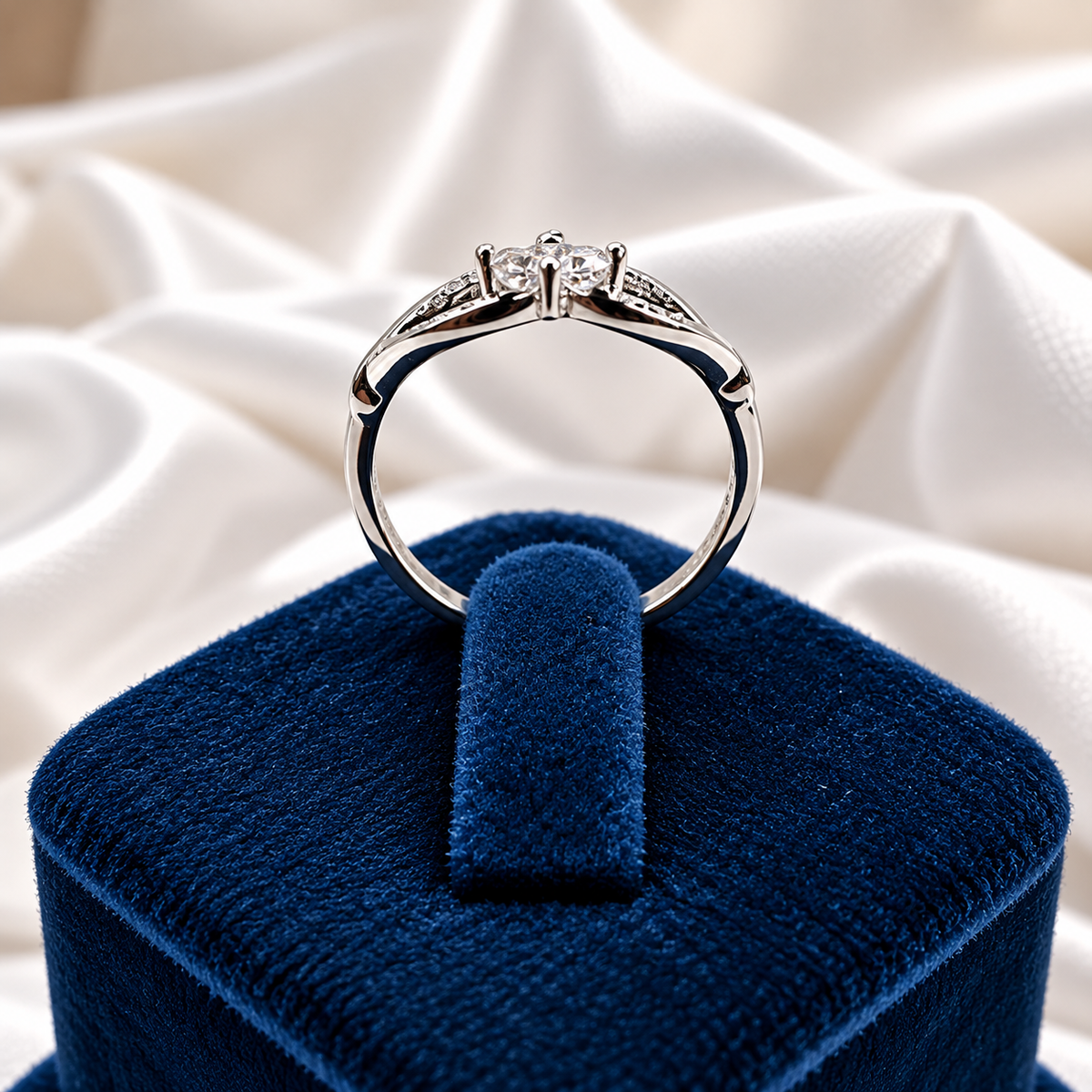 Floral Sparkling Silver Ladies Ring for Women | Elegant CZ Stone Ring – Laxmi Jewellers