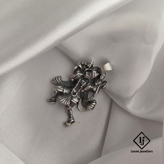 925 Sterling Silver Lord Hanuman Pendant | Bajrangbali Design | Spiritual & Powerful | Laxmi Jewellers