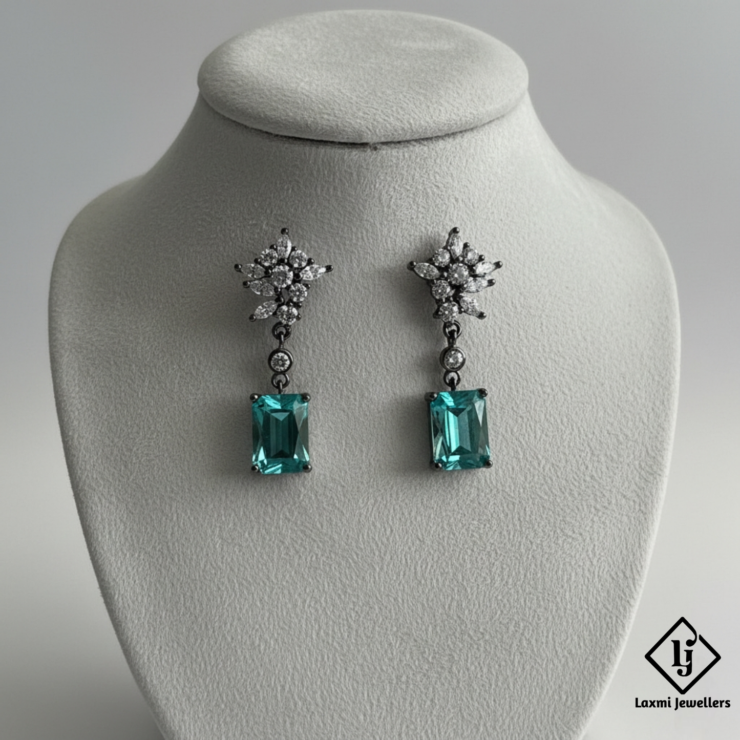 925 Sterling Silver Green Emerald CZ Drop Earrings for Women | Diamond Look Party Wear Earrings