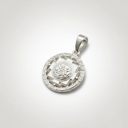 925 Silver Shree Yantra Pendant for Wealth, Prosperity & Protection