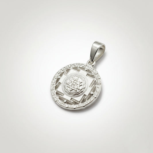 925 Silver Shree Yantra Pendant for Wealth, Prosperity & Protection