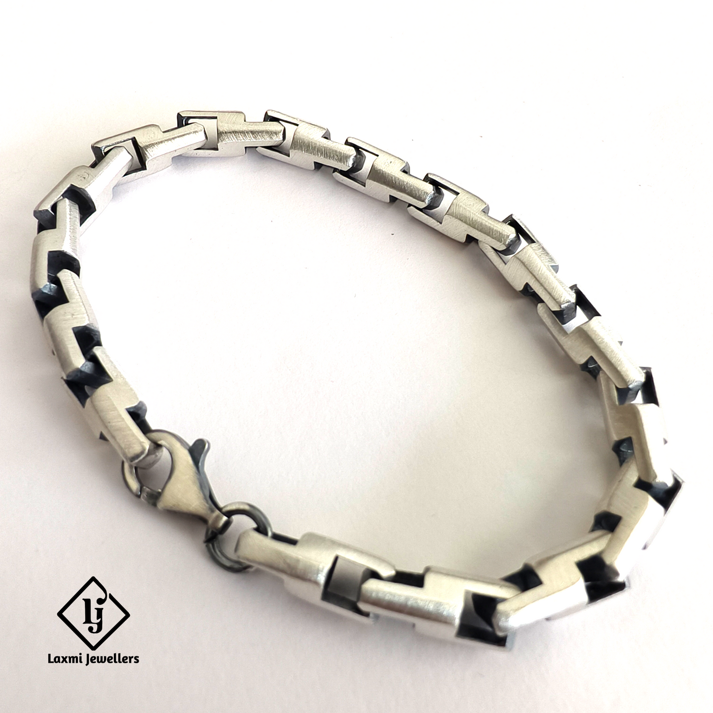 925 Sterling Silver Black Designer Bracelet for Men | Stylish Gents Silver Bracelet