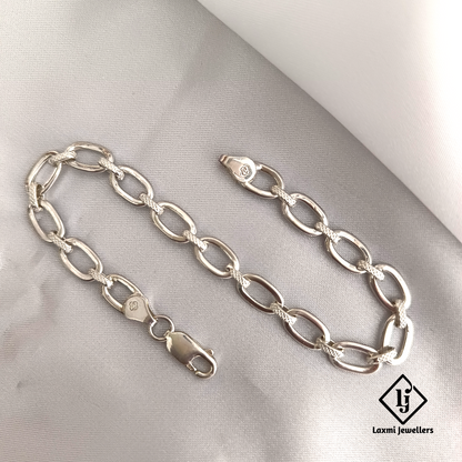 925 Sterling Silver Gents Chain Bracelet – Stylish & Durable | Laxmi Jewellers