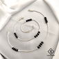 925 Sterling Silver Black Bead Anklet – Minimalist Design for Daily Wear