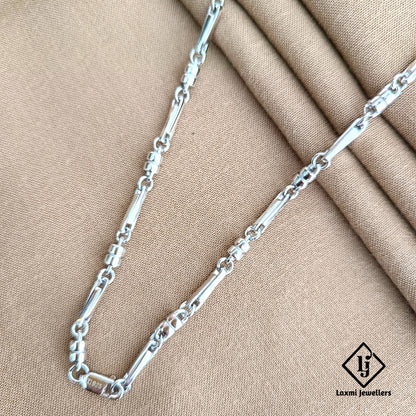 925 Sterling Silver Heavy Pipe Link Chain for Men – Stylish & Durable Design