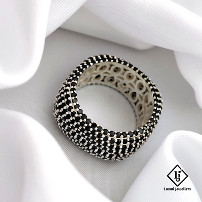 925 Silver Black Stone Cocktail Ring for Women – Designer Statement Jewelry