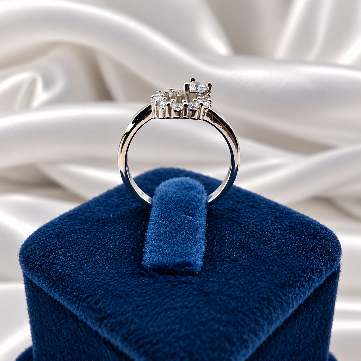 925 Sterling Silver Halo Solitaire Ring for Women | Elegant CZ Stone Ladies Ring – Laxmi Jewellers