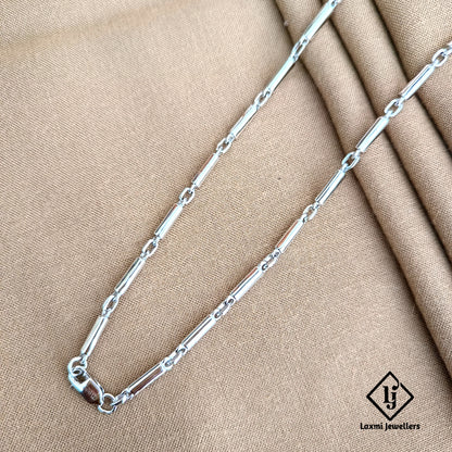 925 Sterling Silver Pipe Link Chain for Men – Sleek & Modern Design