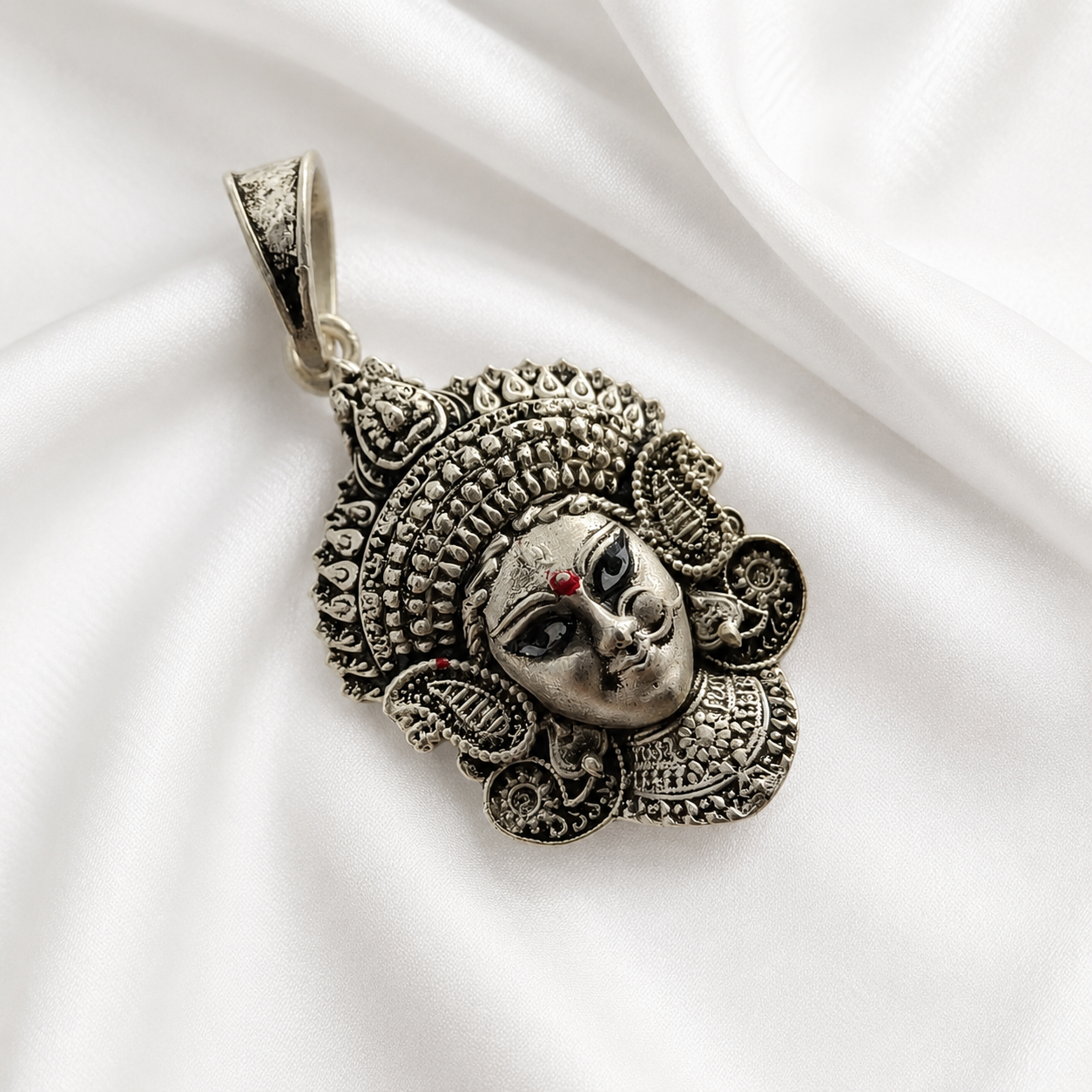 Mataji Face Silver Pendant | Divine Goddess Pendant for Women & Men | Designer Mata Pendant