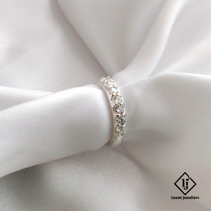 925 Silver Zircon Eternity Band Ring for Women – Elegant Daily Wear