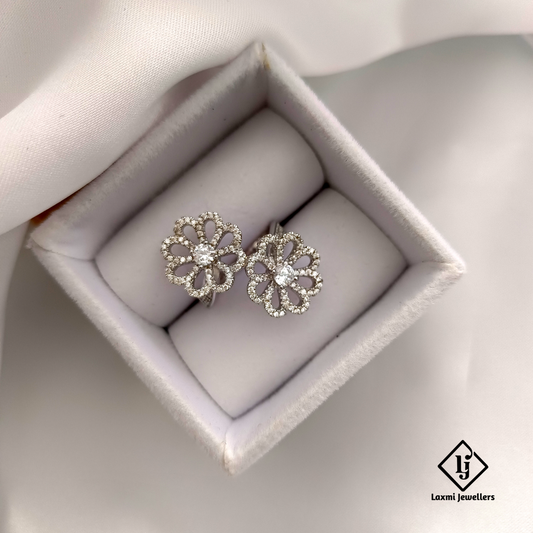 Floral Design 925 Silver  Ring for Women | CZ Stone Statement Ring by Laxmi Jewellers