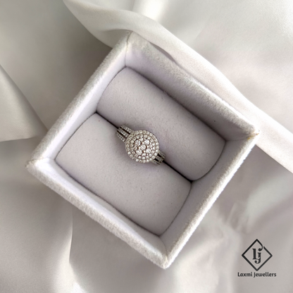925 Silver Round Cluster Ring with CZ Stones for Women – Laxmi Jewellers