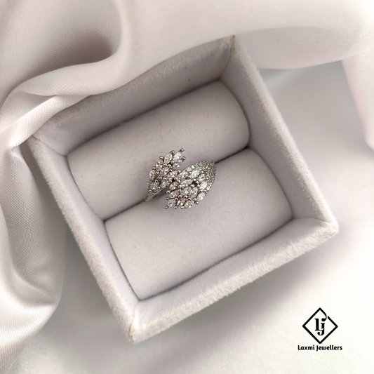 Hastmilap Design American Diamond Silver Ring – Symbol of Eternal Bond