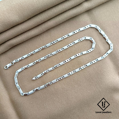 925 Silver Coil Link Chain for Men – Stylish Oxidized Finish | Laxmi Jewellers