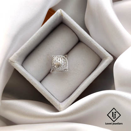 Sterling Silver Textured Designer Ring – Elegant Statement Jewelry for Men and Women