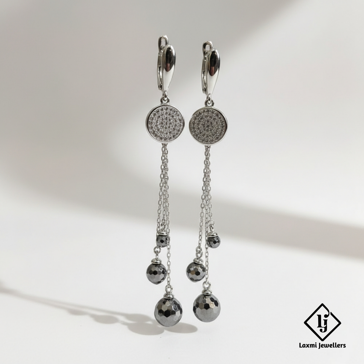 925 Sterling Silver Bali Style Chain Drop Earrings | Oxidised Silver Designer Earrings for Women