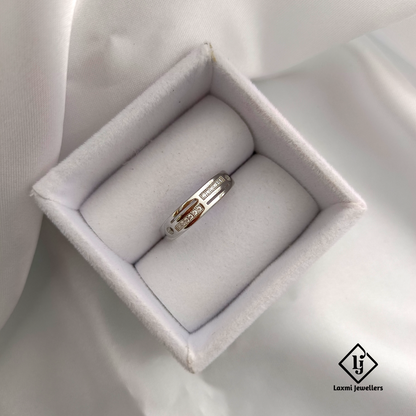 Men’s Silver Band Ring with CZ Accents | Stylish Daily Wear Ring