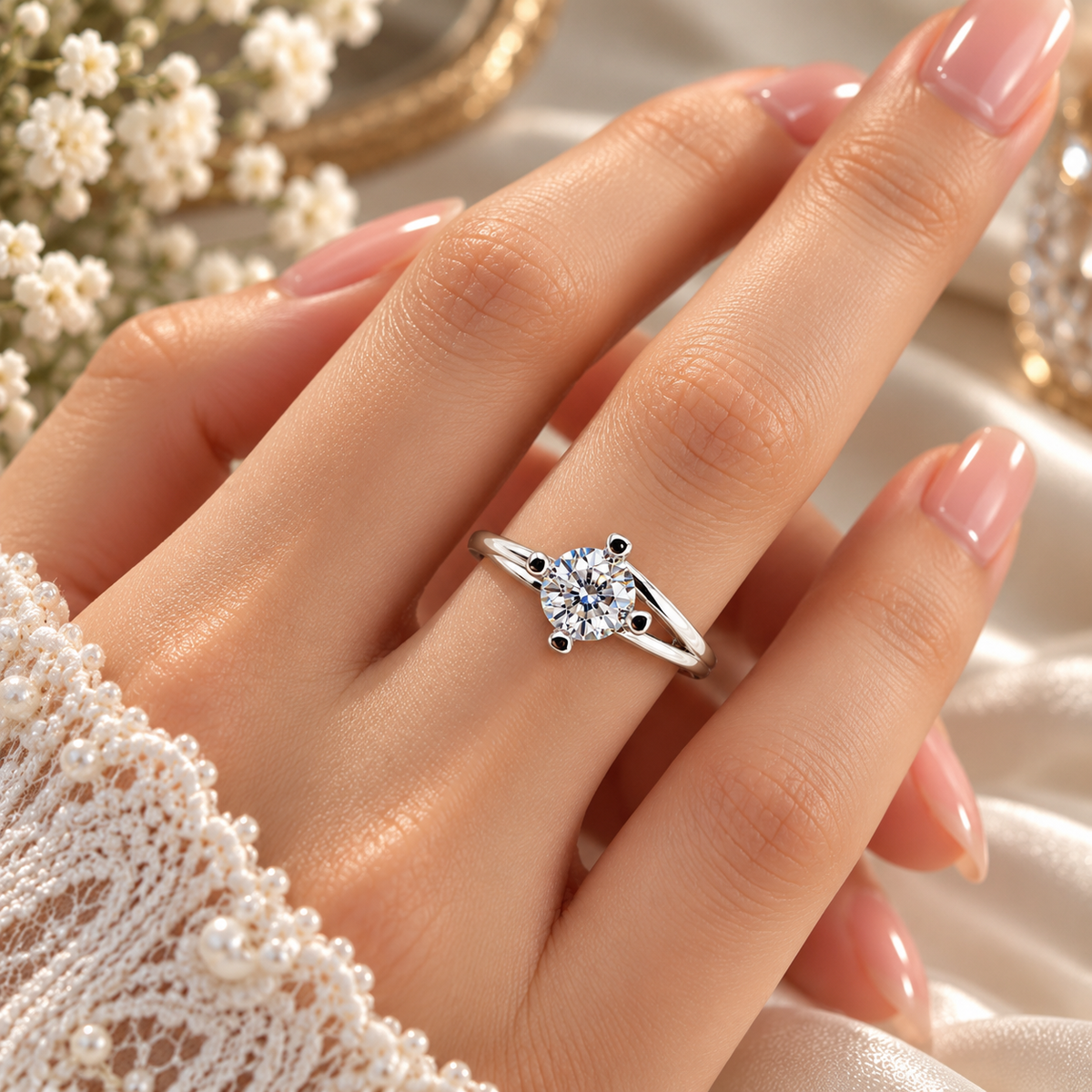 Solitaire Diamond-Style Silver Ring for Women | Elegant Ladies Ring – Laxmi Jewellers