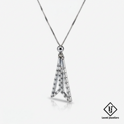 Designer Silver Crystal Pendant Necklace for Women | Stylish Party Wear Jewellery