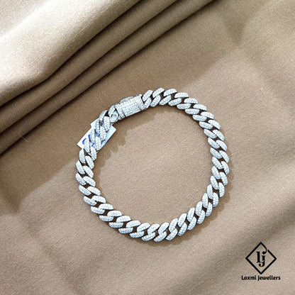 925 Silver Iced Cuban Link Bracelet for Men – Heavy, Stylish & Durable