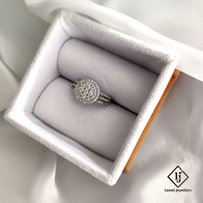 925 Silver Round Cluster Ring with CZ Stones for Women – Laxmi Jewellers