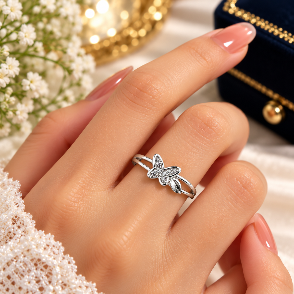 925 Sterling Silver Butterfly Ring for Women | Elegant Butterfly Ring for Ladies – Laxmi Jewellers