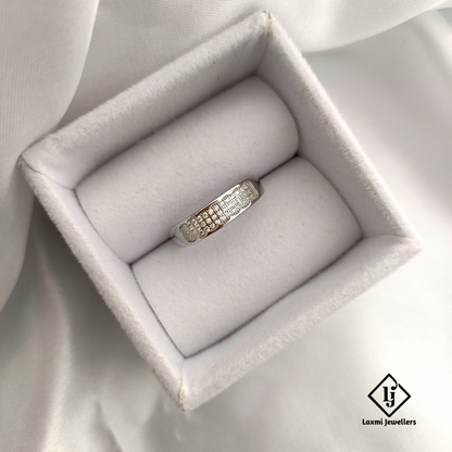 925 Silver Men's CZ Band Ring – Elegant Daily Wear Design