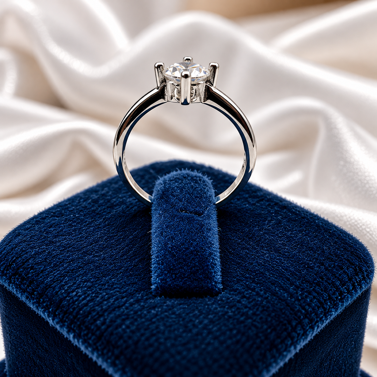 Solitaire Diamond-Style Silver Ring for Women | Elegant Ladies Ring – Laxmi Jewellers