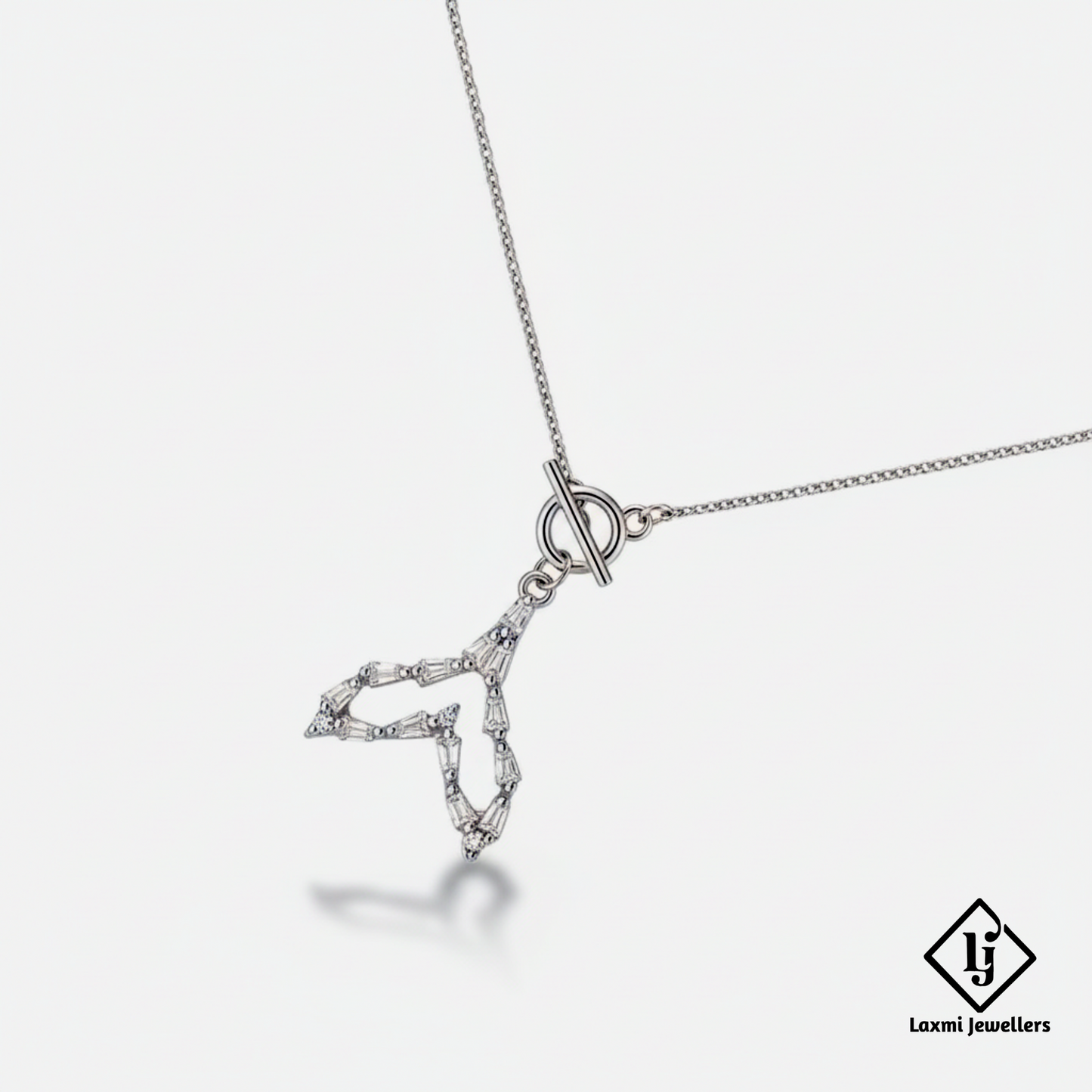 925 Sterling Silver Geometric Diamond Pendant Necklace for Women | CZ Stone Stylish Daily Wear Necklace