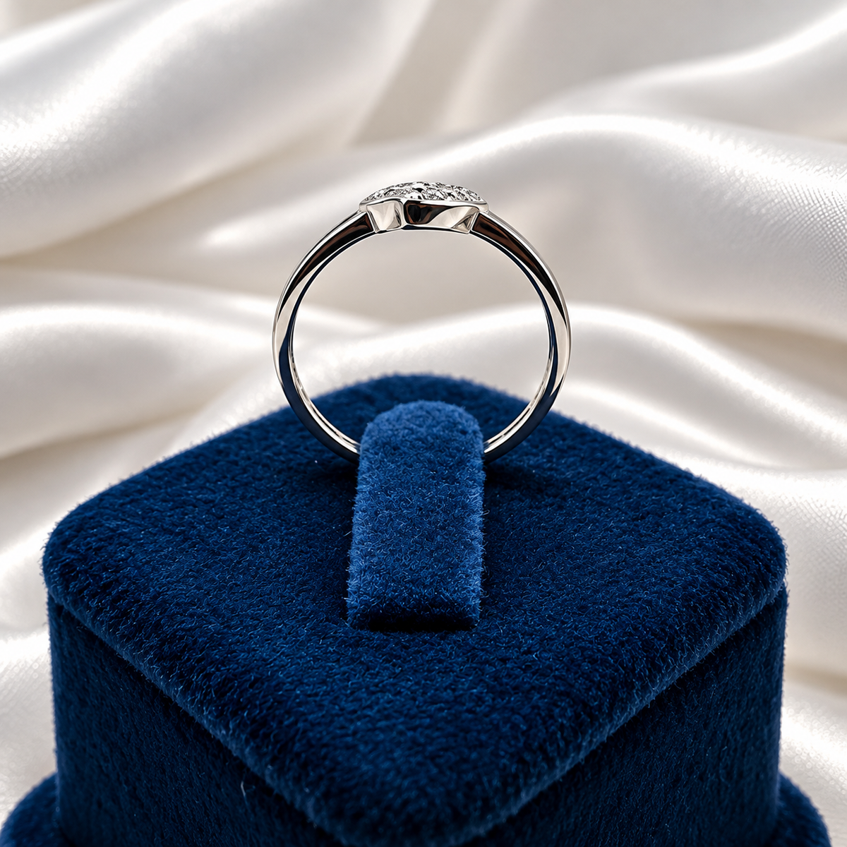 925 Sterling Silver Open Heart Crystal Ladies Ring for Women | Elegant Silver Heart Design Ring – Laxmi Jewellers