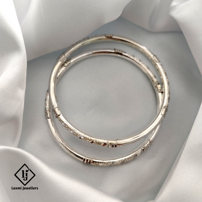 925 Sterling Silver Traditional Textured Bangles for Women – Elegant and Durable Design