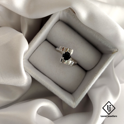 925 Silver Designer Black Stone Ring for women – Stylish & Unique Statement Jewelry