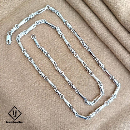 925 Sterling Silver Heavy Pipe Link Chain for Men – Stylish & Durable Design