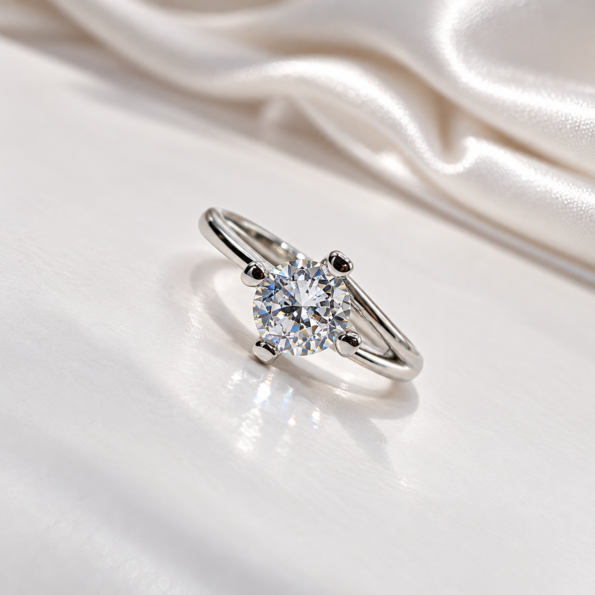 Solitaire Diamond-Style Silver Ring for Women | Elegant Ladies Ring – Laxmi Jewellers