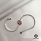 925 Silver Adjustable Bracelet with Pink Clover Charm – Elegant CZ Stone Design for Women