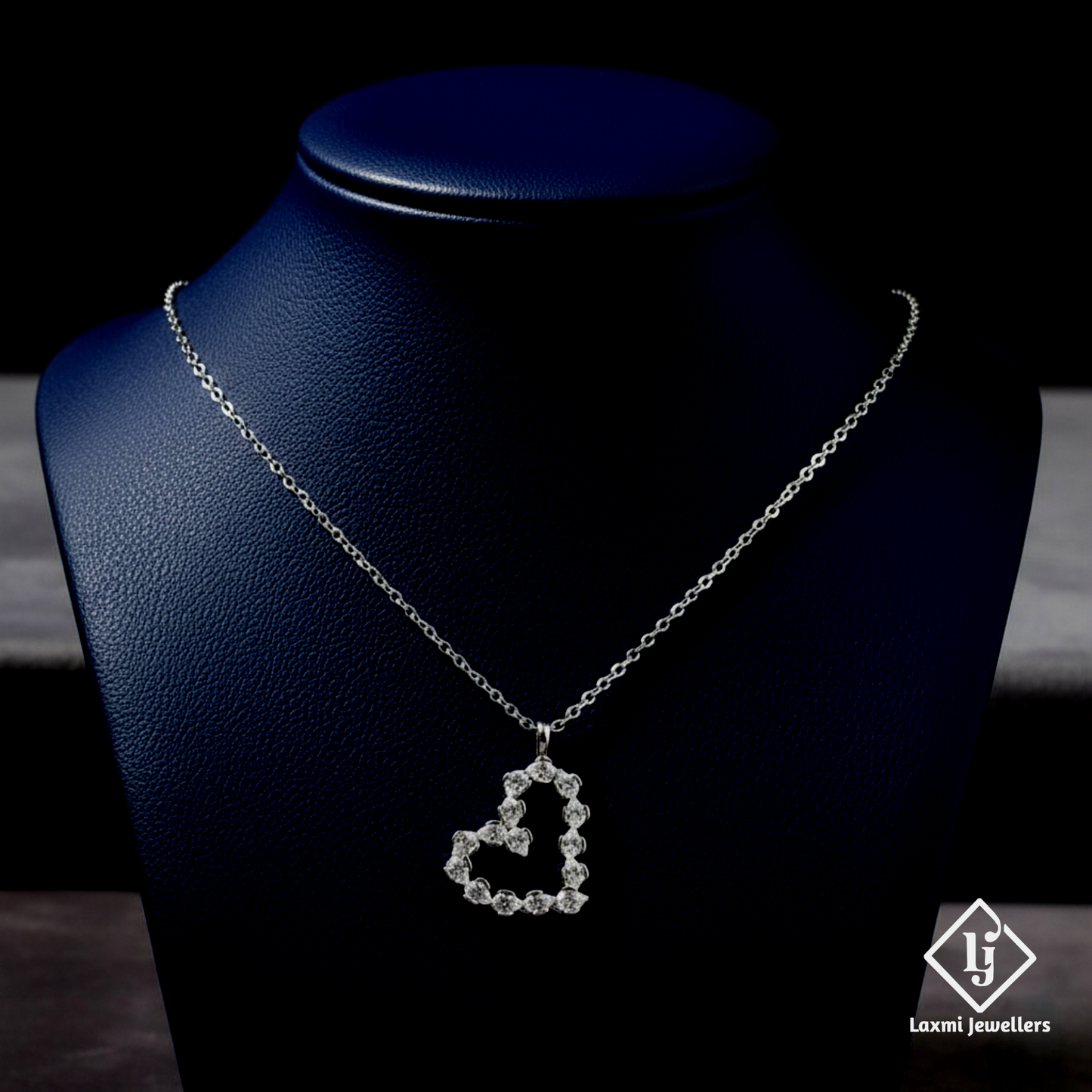 925 Sterling Silver Heart Shape Diamond Pendant Necklace for Women | CZ Stone Stylish Love Necklace