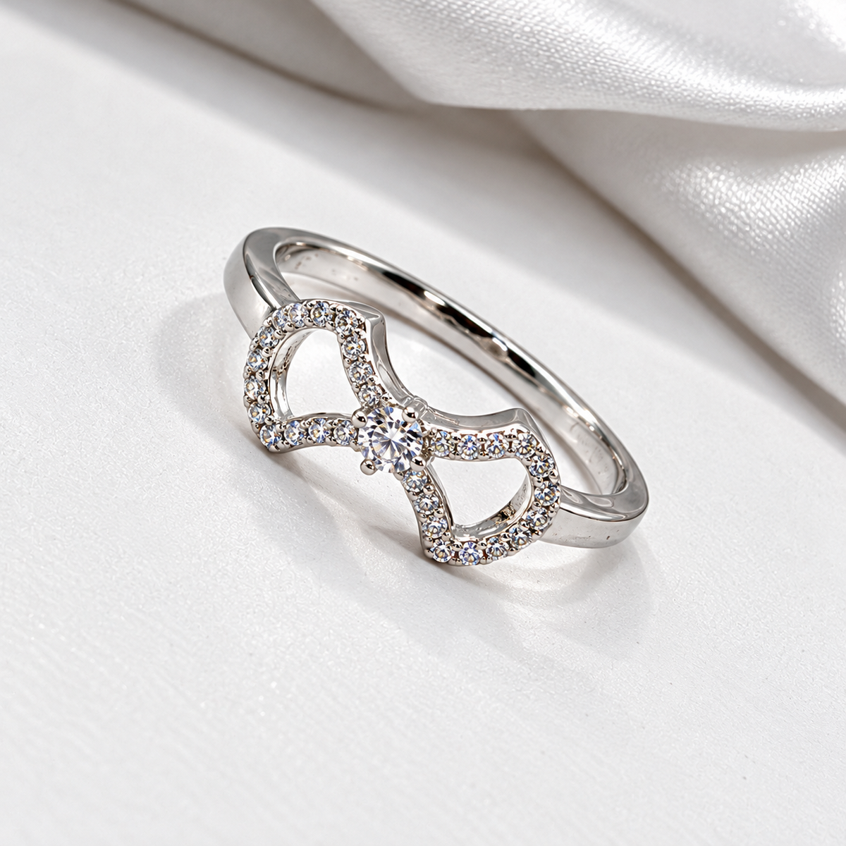 925 Sterling Silver Heart Ring for Women | Elegant Stone Studded Ladies Ring – Laxmi Jewellers