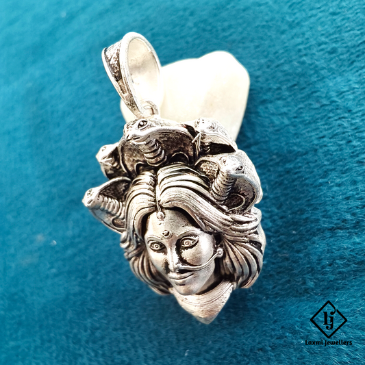 Mogal Maa 925 Sterling Silver Pendant | Pure Silver Divine Jewellery for Protection & Power