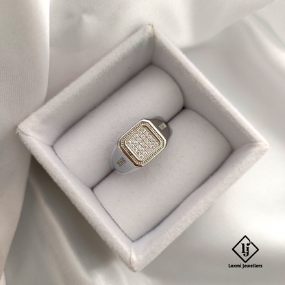 925 Silver Square CZ Ring for Men – Stylish Statement Design | Laxmi Jewellers