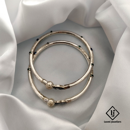 Silver Peacock Kada Bangles – 925 Sterling Silver, Ethnic Design, Handcrafted for Women and Girls