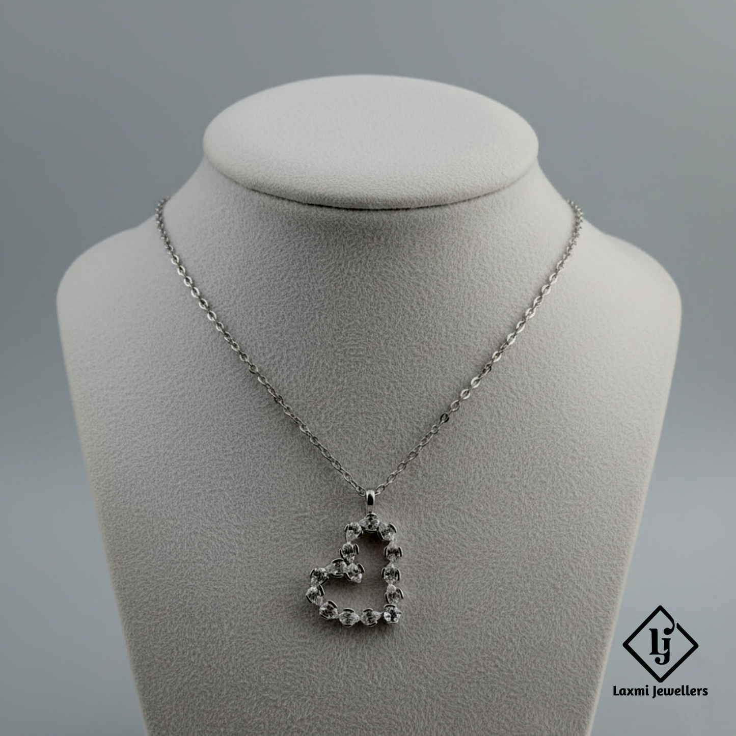 925 Sterling Silver Heart Shape Diamond Pendant Necklace for Women | CZ Stone Stylish Love Necklace