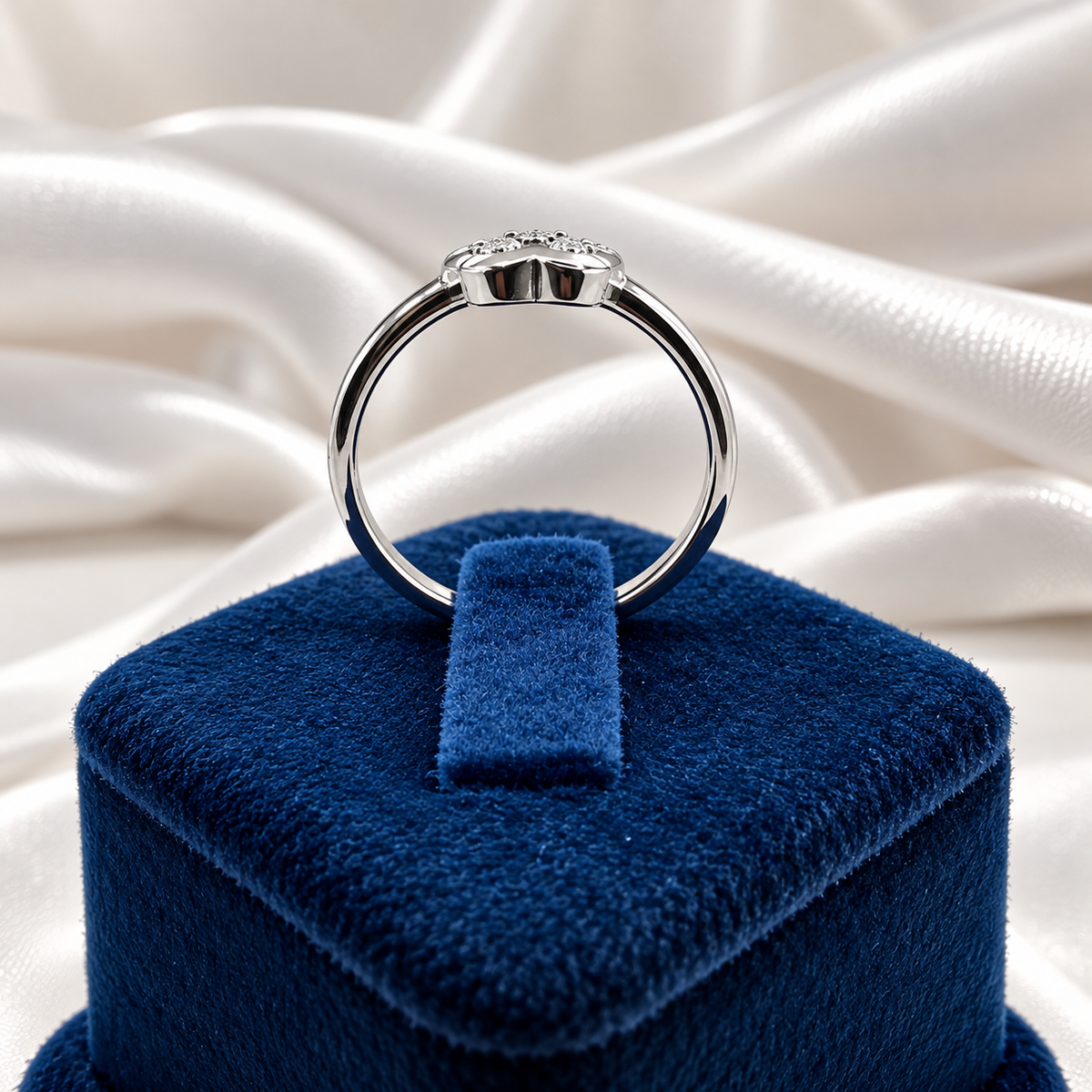 925 sterling silver Double Heart Crystal Ladies Ring for Women | Elegant Silver-Tone Heart Design Ring – Laxmi Jewellers