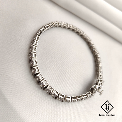 Exquisite Silver Tennis Bracelet with Sparkling CZ Stones – Laxmi Jewellers