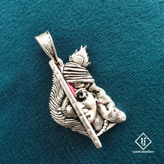 925 Silver Lord Krishna Pendant | Murli Krishna Silver Pendant for Men & Women