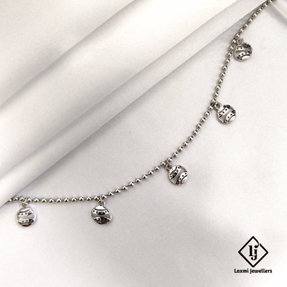 Stylish Silver Beaded Charm Bracelet – Laxmi Jewellers